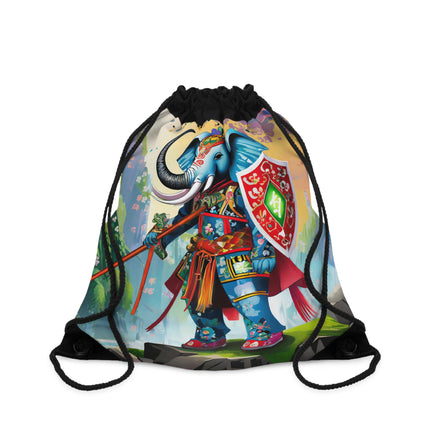 Cyberpunk Elephant Drawstring Bag