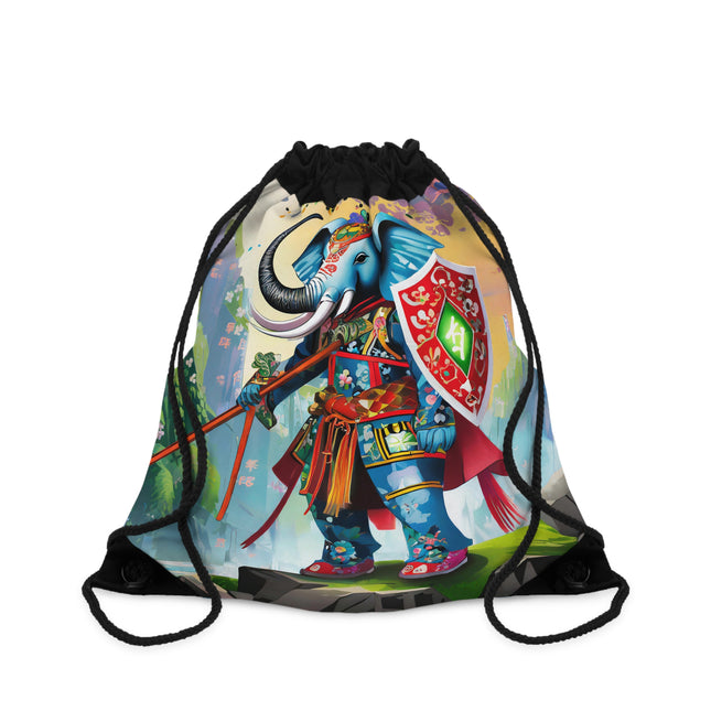 Cyberpunk Elephant Drawstring Bag
