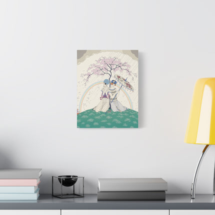 🌈☂️ Beneath The Rainbow Tree Placemat – Art Deco Spring Fantasy