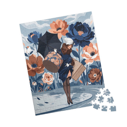 ☂️🌺 The Lady Of The Traveling Garden Puzzle – Art Deco Floral Adventure
