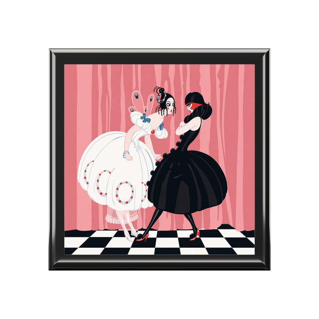 🎭🖤 The Masquerade Secret Jewelry Box – Art Deco Fashion Whimsy