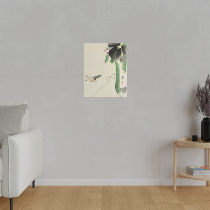 Bird at Flowering Bean Plant by Ohara Koson – Art of Nature