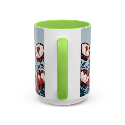 ❤️🌺 The Scarlet Blossom Dancer Colorful Mug – Art Deco Fashion Whimsy