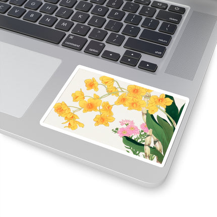 Golden Bow Orchid by Tanigami Kônan Kiss-Cut Stickers (4 Sizes)