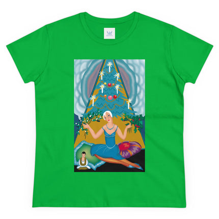 Art Deco Christmas Elegance Women's Midweight Cotton Tee
