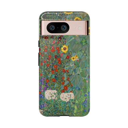 Farm Garden with Sunflowers by Gustav Klimt Phone Cases