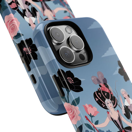 🌹🎭 The Rose Masquerade Promenade Phone Case – Art Deco Floral Elegance