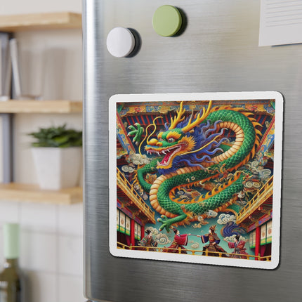 Tibetan Dragon Over Kabuki Duel Die-Cut Magnets (4 Sizes)
