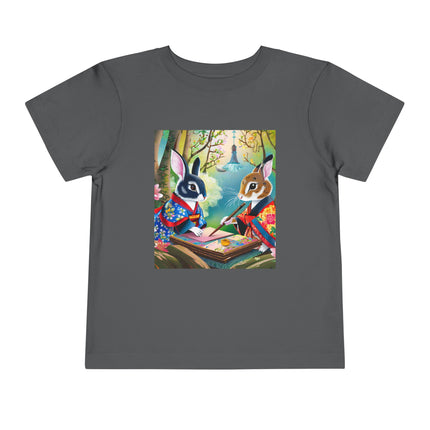Fairy Animals Writing Wishes Toddler Short Sleeve Tee
