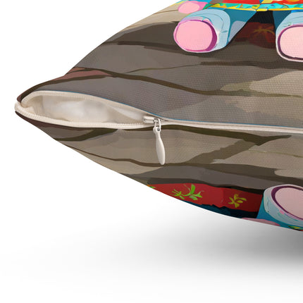 Baby Elephant Spun Polyester Square Pillow