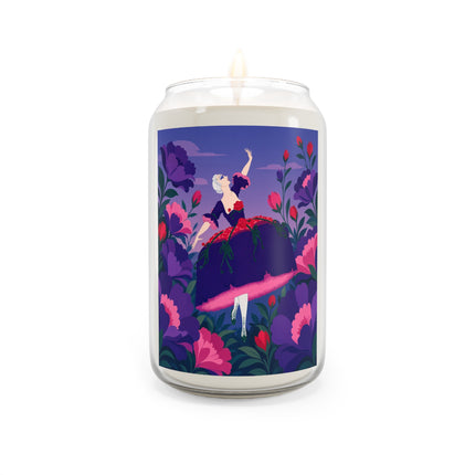 🌹🩰 The Midnight Rose Garden Ballerina Scented Soy Candle – Art Deco Floral Ballet