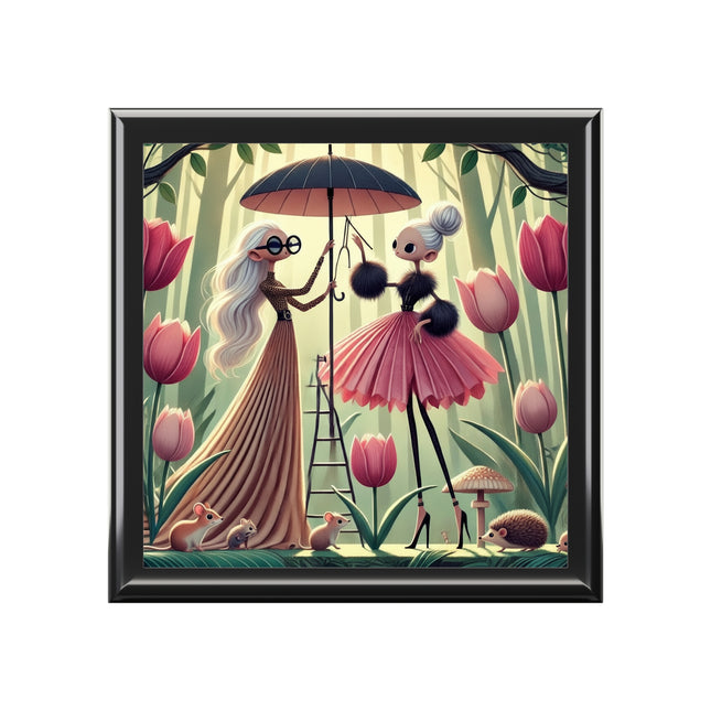 Tulip Parasol Jewelry Box – Whimsical Spring Encounter