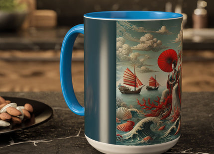 Ladies by the Quiet Sea Colorful Mugs (11oz, 15oz)