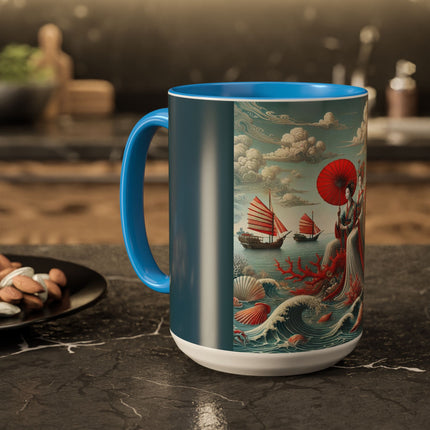 Ladies by the Quiet Sea Colorful Mugs (11oz, 15oz)