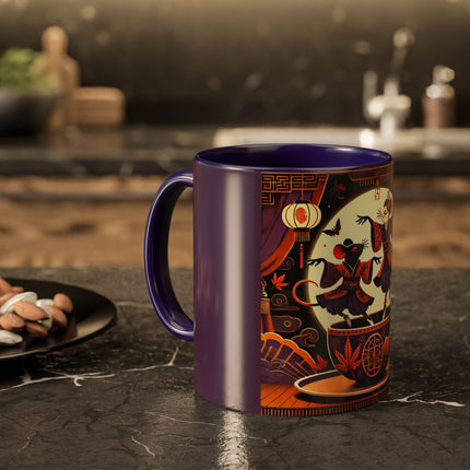 Theatrical Halloween Mice on Teacup Colorful Mugs (11oz, 15oz)