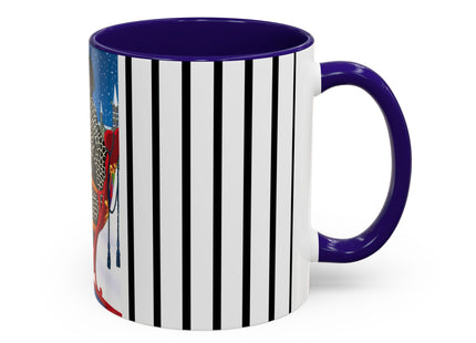 Elegant Winter Woman in Sleigh Colorful Mugs (11oz, 15oz)