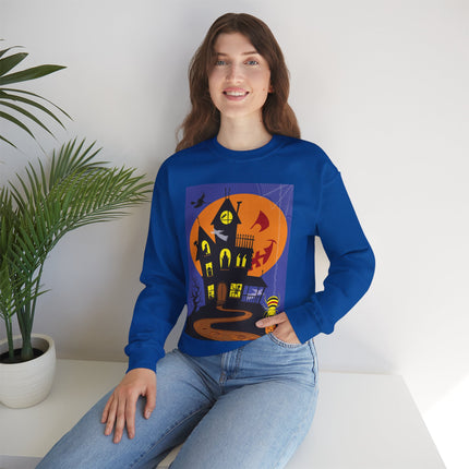 Halloween Night at the Haunted House Unisex Heavy Blend™ Crewneck Sweatshirt