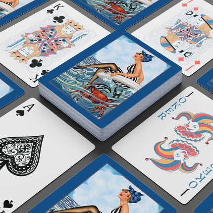 Playful Waves and Fashion Follies Playing Cards