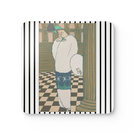 Les Hermines by Georges Lepape Corkwood Coaster Set