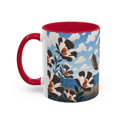 🌊🌼 The Windswept Seaside Promenade Colorful Mug – Art Deco Coastal Elegance