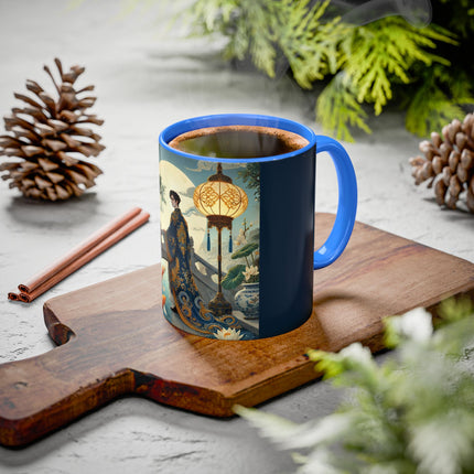 Moonlit Bridge Gentleman Colorful Mug – Imperial Serenity & Moonlit Harmony