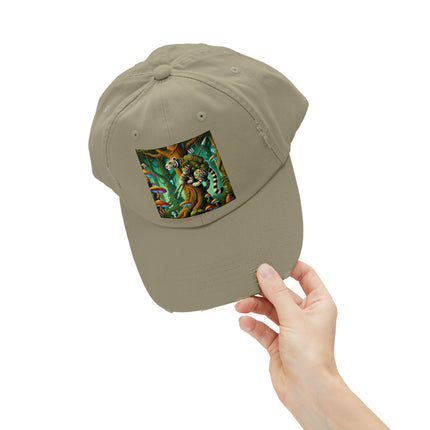 Silent Stripes Unisex Distressed Cap