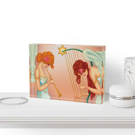 Heavenly Angel Duet Acrylic Art Block