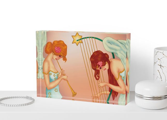 Heavenly Angel Duet Acrylic Art Block