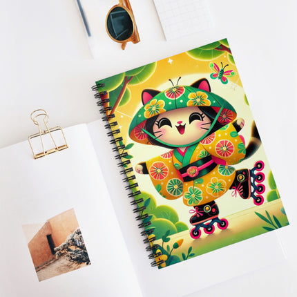Firefly Dance on Wheels Spiral Notebook - Ruled Line