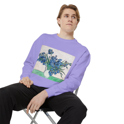 Irises by Vincent Van Gogh Unisex Garment-Dyed Sweatshirt