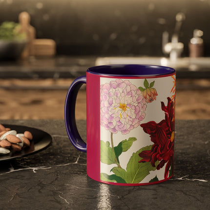 Dahlia Flower by Tanigami Kônan Colorful Mugs (11oz, 15oz)