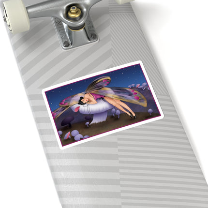 Slumbering Fairy on the Mushroom Kiss-Cut Stickers (4 Sizes)