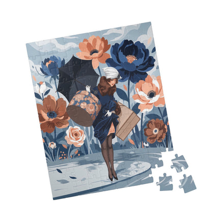 ☂️🌺 The Lady Of The Traveling Garden Puzzle – Art Deco Floral Adventure