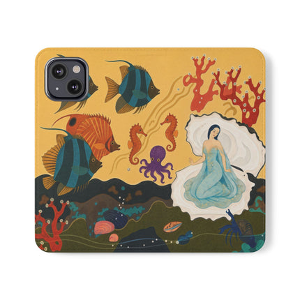 🐚🌊 The Lady Of The Enchanted Pearl Flip Case – Art Deco Undersea Fantasy