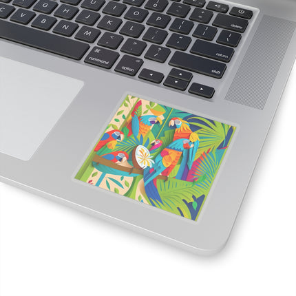 Colorful Macaws Kiss-Cut Stickers (4 Sizes)