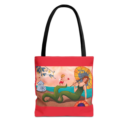 Mermaid with Parasol and Cupid by George Barbier Tote Bag
