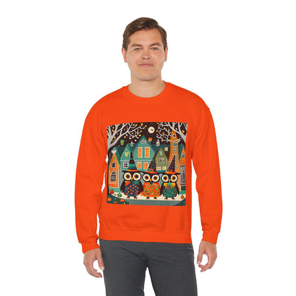 Night of the Trick-or-Treating Owlets Unisex Heavy Blend™ Crewneck Sweatshirt