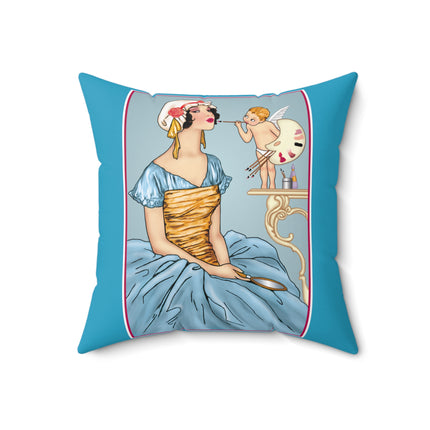 The Enchanting Painter: A Fairy's Artistic Touch Spun Polyester Square Pillow