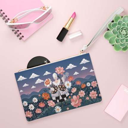 🌸🎀 The Grand Floral Promenade Clutch Bag – Art Deco Fashion Fantasy