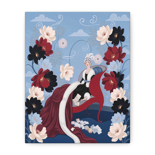 🌹✨ The Scarlet Chaise Placemat – Art Deco Floral Glamour