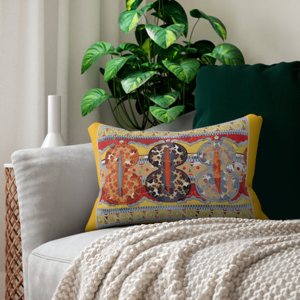 Reproduction of the Shield Frieze by Emile Gilliéron Spun Polyester Lumbar Pillow
