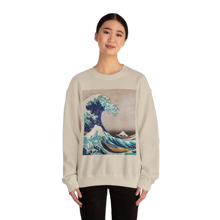 The Great Wave off Kanagawa by Katsushika Hokusai Heavy Blend™ Crewneck Sweatshirt