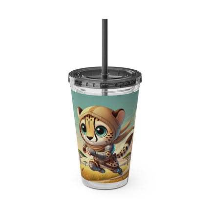 Swift Cheetah Sunsplash Tumbler with Straw, 16oz