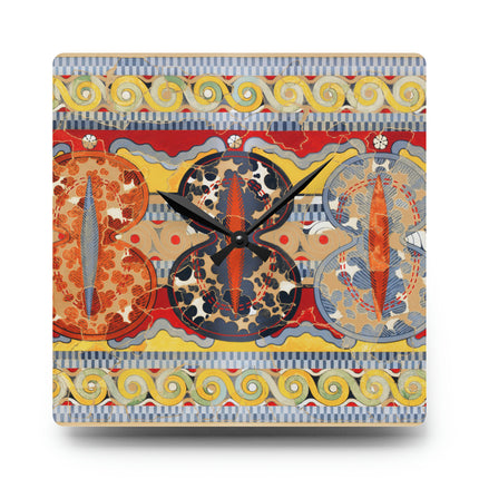 Reproduction of the Shield Frieze by Emile Gilliéron Acrylic Wall Clock, Round and Square
