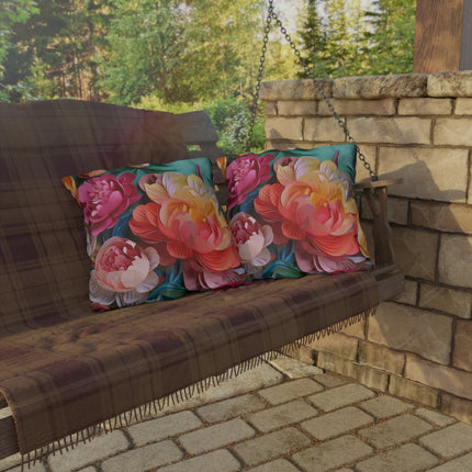 Peonies in Full Bloom Outdoor Pillows