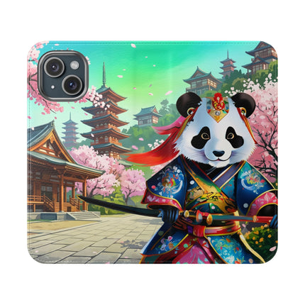 🦊⚔️ Cyberpunk Panda Samurai Flip Case – Futuristic Honor & Kitsune Spirit