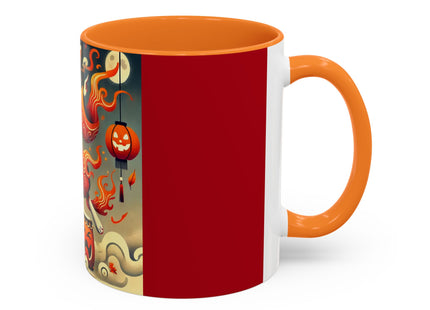 Jack-O’-Lantern Drums & The Kabuki Rabbit Colorful Mugs (11oz, 15oz)
