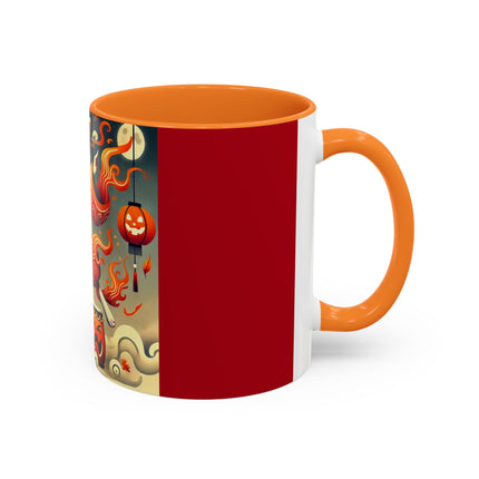 Jack-O’-Lantern Drums & The Kabuki Rabbit Colorful Mugs (11oz, 15oz)