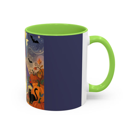 🌙🎃 The Moonlit Garden Walk Colorful Mug – Elegant Halloween Charm