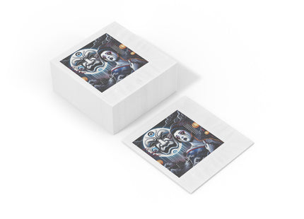 Geisha’s Black Ink Tears White Coined Napkins